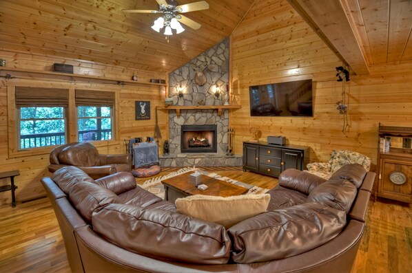 Smart TV, fireplace, video games