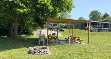 Relax by the bonfire or under the new gazebo! 