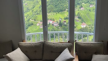 Classic Condo, 3 Bedrooms, Balcony, Mountain View | Living area