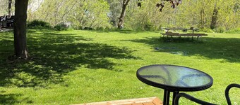 Luxurious farmhouse stay close to beach on Lake Erie. 