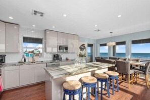 Fridge, microwave, oven, stovetop - Beachfront 5BR | Hot Tub | Game Room | Sleeps 19 (Galveston)