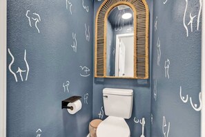 House, Multiple Beds, Hot Tub (130 Maple Blue) | Bathroom | Towels - Eclectic Fun Haus With Hot Tub - 3 Min Drive to Main (Fredericksburg)