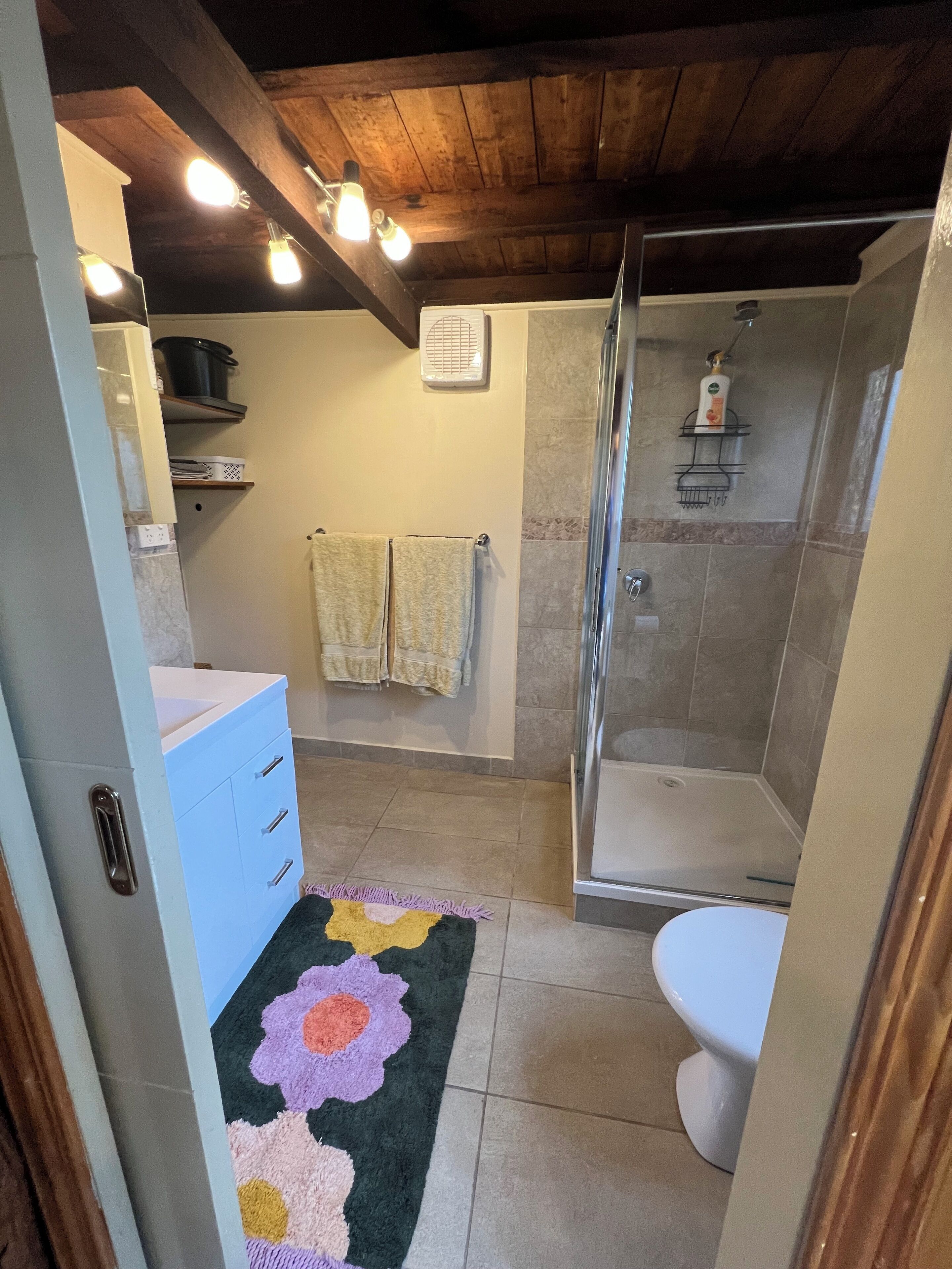 Doccia, asciugacapelli, asciugamani, sapone