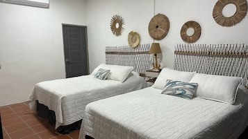 Comfort Double Room, 2 Double Beds, Private Bathroom, Beach View | Down comforters, in-room safe, blackout drapes, free WiFi