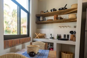 Luxury Apartment | Private kitchen | Full-size fridge, stovetop, coffee/tea maker, electric kettle