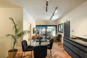 Living area - Stylish 3BR Apt with Patio in the City (Tel Aviv)