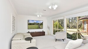 Smart-TV, peis og bøker