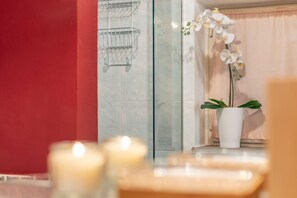 Dusche, Haartrockner, Bidet, Handtücher