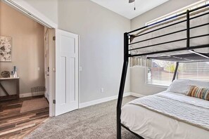 4 bedrooms, iron/ironing board, travel cot, WiFi