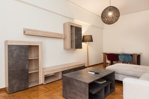 Apartment | Living area - Luxury Pireas Stay New 2BR Urban Escape (Piraeus)