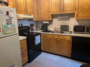 Fridge, microwave, oven, toaster