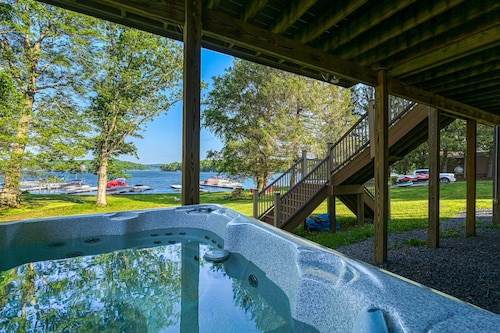 Waterfront, dog-friendly home on Deep Creek Lake with hot tub, dock & 2 firepits