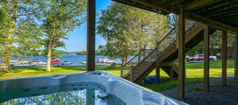 Waterfront, dog-friendly home on Deep Creek Lake with hot tub, dock & 2 firepits