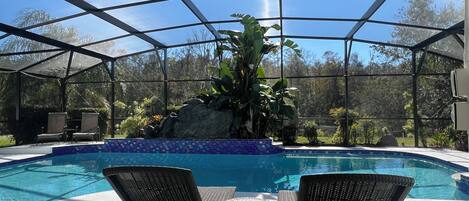 Piscine extérieure, piscine chauffée