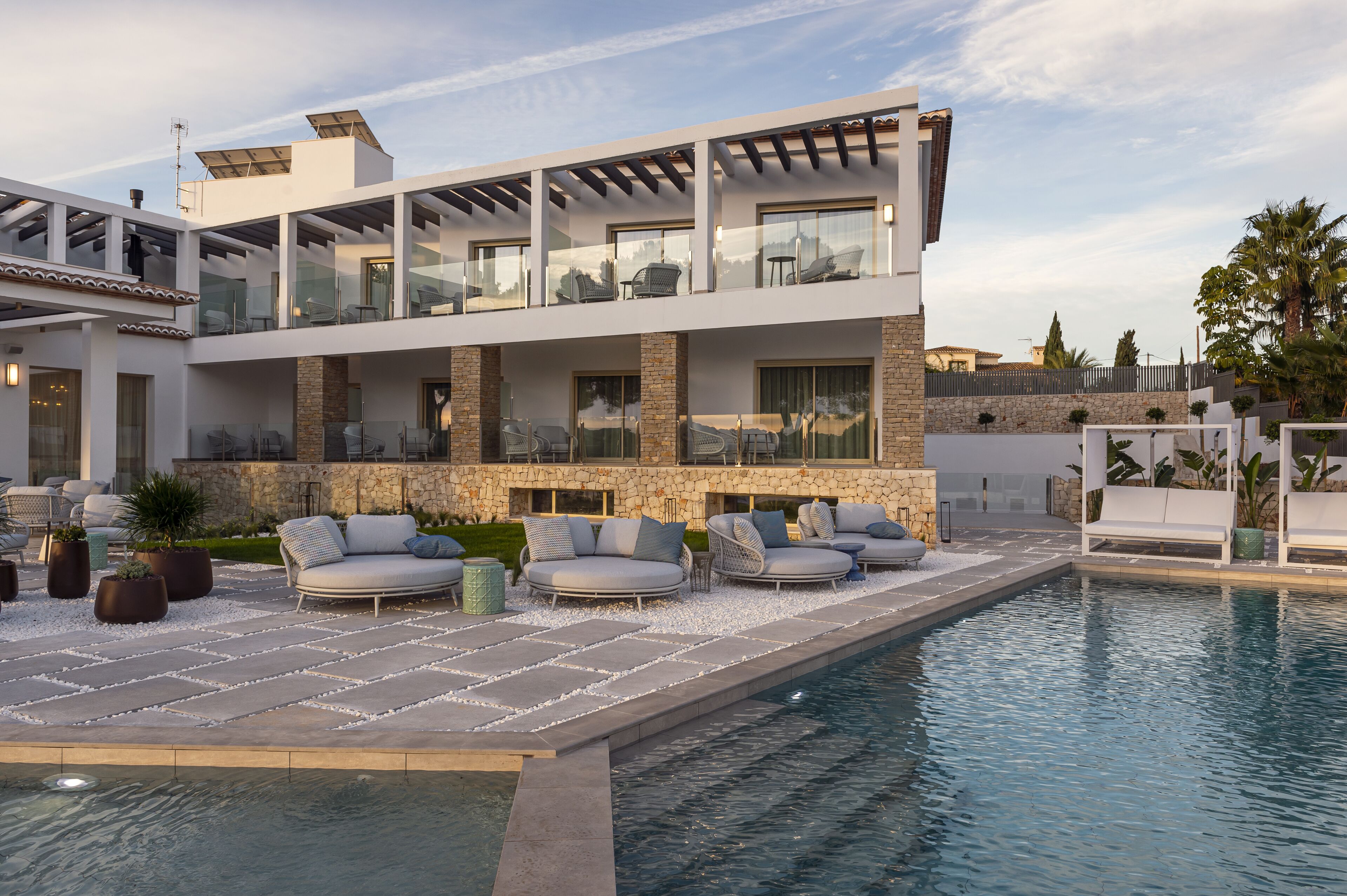 Indoor pool, outdoor pool, open 10:00 AM to 8:00 PM, pool umbrellas