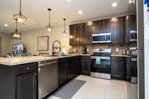 Exclusive House | Private kitchen | Full-size fridge, microwave, oven, stovetop - Stunning 3Bd Close to Disney at Fiesta Key 4764 (Kissimmee)