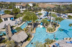 Outdoor pool, sun loungers, lifeguards on site
