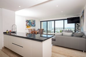 Apartamento Deluxe | Zona de estar | Una televisión