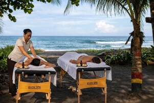 Hot stone-massage, deep tissue-massage, massage på stranden