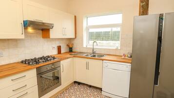 Fridge, dishwasher, electric kettle, toaster