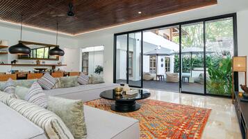 Villa, 4 Bedrooms, Private Pool | Living area | 50-inch TV with digital channels, streaming services