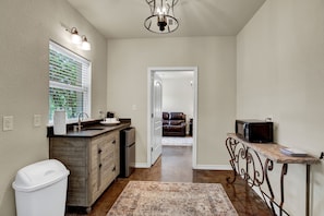 Cottage, 1 King Bed, Hot Tub | Bathroom | Towels, toilet paper - Cozi Cottage With Hot Tub! - 2 Min to Wineries! (Fredericksburg)