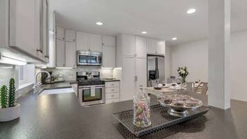 House, Multiple Beds, Pool Access (505 E Creek - Clover) | Private kitchen | Coffee/tea maker