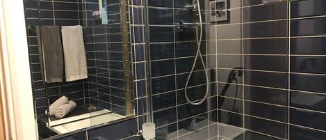 Hair dryer, towels, toilet paper