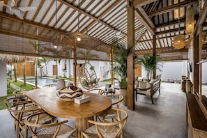 Deluxe Villa, 5 Bedrooms, Non Smoking, Private Pool | Dining room - Villa Mimpi by Alfred in Bali (Seminyak)