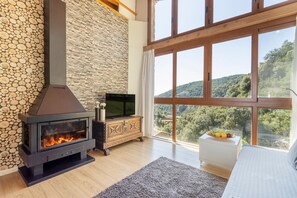 Televisión, chimenea y tenis de mesa 