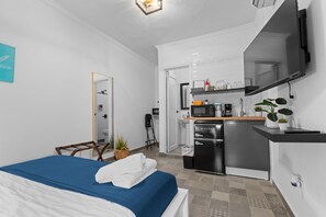 1 bedroom, iron/ironing board, travel crib, WiFi