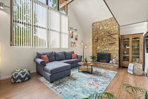 TV, fireplace, DVD player