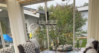 Well equipped summer house near beach consisting of three houses. 10 beds.