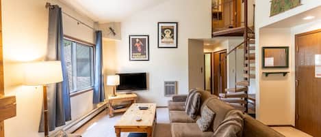 TV, caminetto, lettore DVD, videoteca