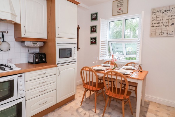 Fridge, dishwasher, electric kettle, toaster