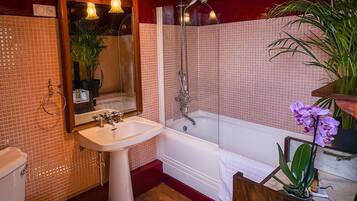 Hair dryer, towels, toilet paper