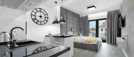 1 bedroom, laptop workspace, soundproofing, cribs/infant beds