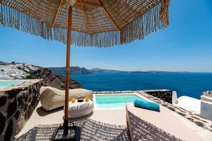 Exclusive Double Room, Jetted Tub, Indoor Private Pool | Terrace/patio - Twenty One Suites (Santorini)