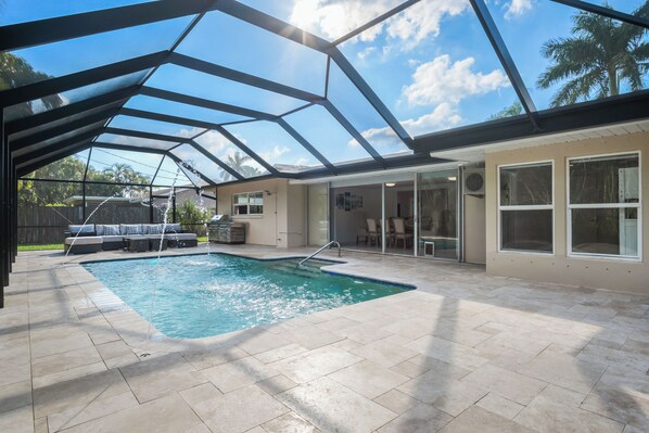 Outdoor pool, a heated pool