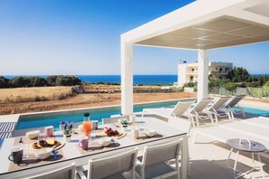 Villa, 4 Bedrooms, Balcony | Outdoor dining - Starlight Villa Tropea - 4bd, 4ba, 4min To Beach (Rethymno)
