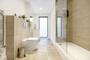 Eco-friendly toiletries, hair dryer, towels