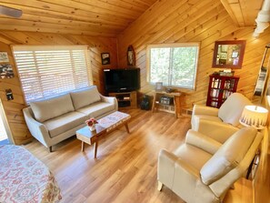 Fernseher, Kamin, DVD-Player, Tischfußball