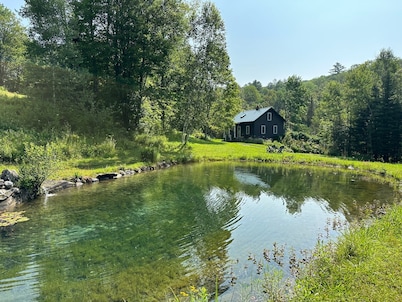 Rural Vermont with internet and Smart TV, cell phone works,  Dogs welcome.
