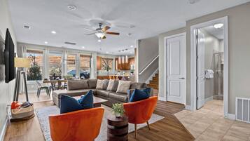 Luxury House, 4 Bedrooms, Patio, Mountain View | Living area | LED TV, Netflix, Hulu, streaming services