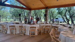 Outdoor banquet area