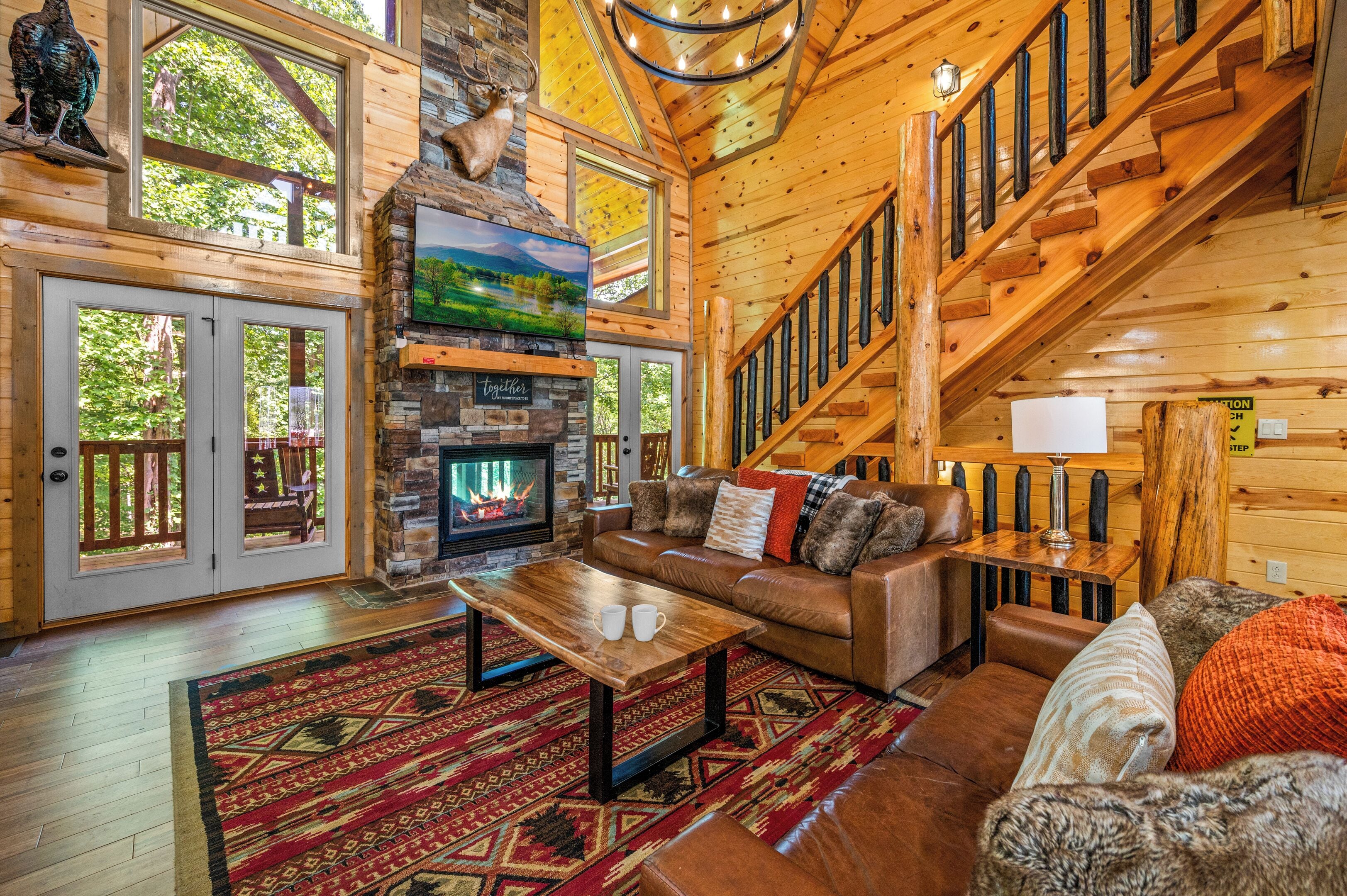 Smart TV, fireplace, video games, books