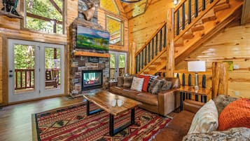 Smart TV, fireplace, video games, books