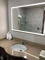 Room 214 - 2 Queen Beds | Bathroom | Hair dryer