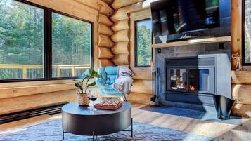 Smart TV, fireplace, video games