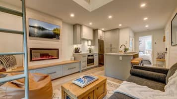 TV connectée, cheminée, chaßne hi-fi